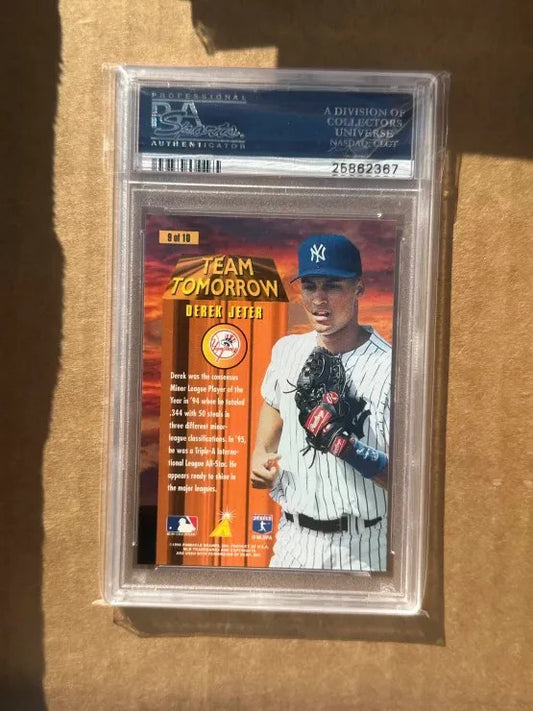 1996 PINNACLE TEAM TOMORROW DUFEX ROOKIE #9 DEREK JETER SP PSA 10 GEM MINT