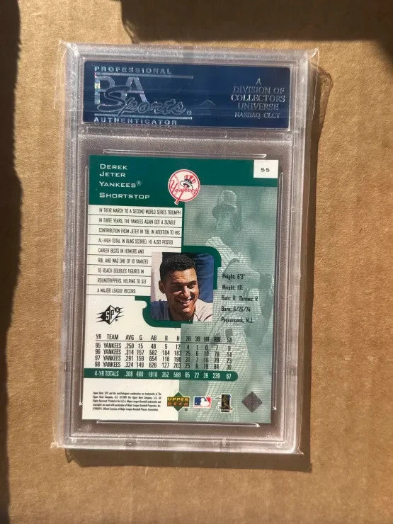 1999 SPx Derek Jeter #55  New York Yankees /100 PSA 8 POP 2 NONE HIGHER