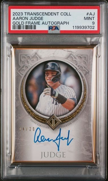 Aaron Judge 2023 Topps Transcendent Gold Frame On Card Autograph /20 Psa 9 Pop 2