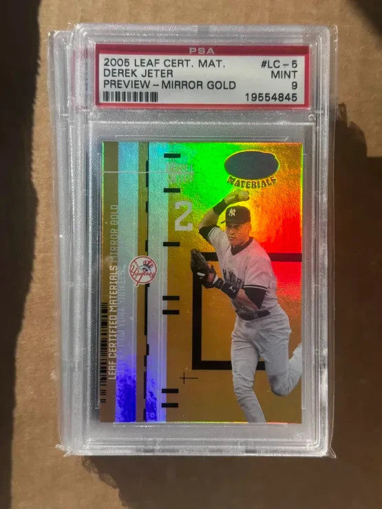 Derek Jeter 2005 Leaf Certified Materials Preview MIRROR GOLD #LC-5 LE /25 POP 1