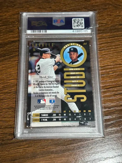 1996 Studio Derek Jeter #33 Press Proof Gold short print /500 PSA 10 LOW POP GEM