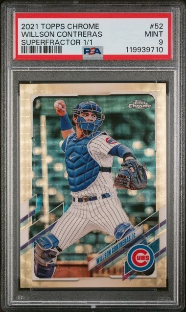 2021 TOPPS CHROME WILLSON CONTREREAS SUPERFRACTOR 1/1 TRUE PSA 9