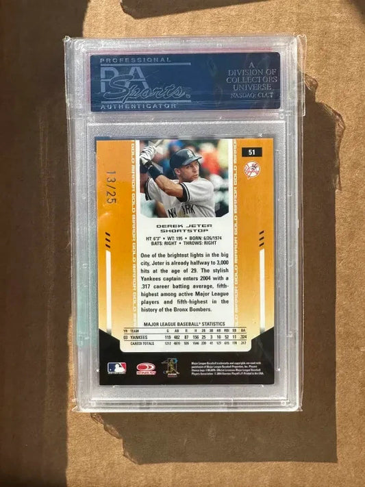 2004 Certified Materials Derek Jeter Mirror Gold 13/25 PSA 9 POP 4 NONE HIGHER