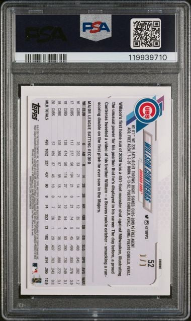 2021 TOPPS CHROME WILLSON CONTREREAS SUPERFRACTOR 1/1 TRUE PSA 9