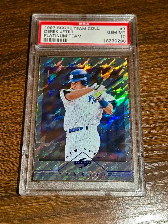 1997 SCORE TEAM COLLECTION DEREK JETER PLATINUM TEAM #3 PSA 10 GEM MINT