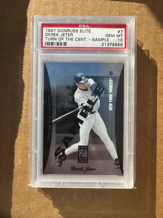 DEREK JETER 1997 Donruss Elite Turn Of The Century #7 SAMPLE /3500 PSA 10 POP 2