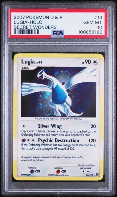 2007 Pokemon TCG D & P Secret Wonders Lugia Holo 14/132 PSA 10 POP 25! NEW CERT