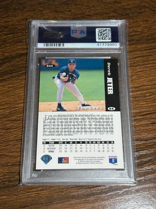 1994 Derek Jeter Collectors Choice Silver Sign. White Letter #644 PSA 10 POP LOW