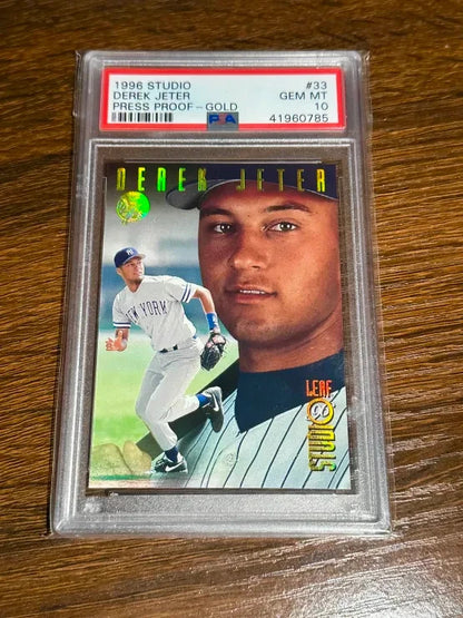1996 Studio Derek Jeter #33 Press Proof Gold short print /500 PSA 10 LOW POP GEM