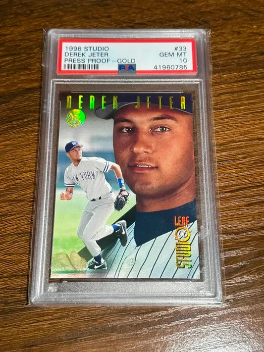 1996 Studio Derek Jeter #33 Press Proof Gold short print /500 PSA 10 LOW POP GEM