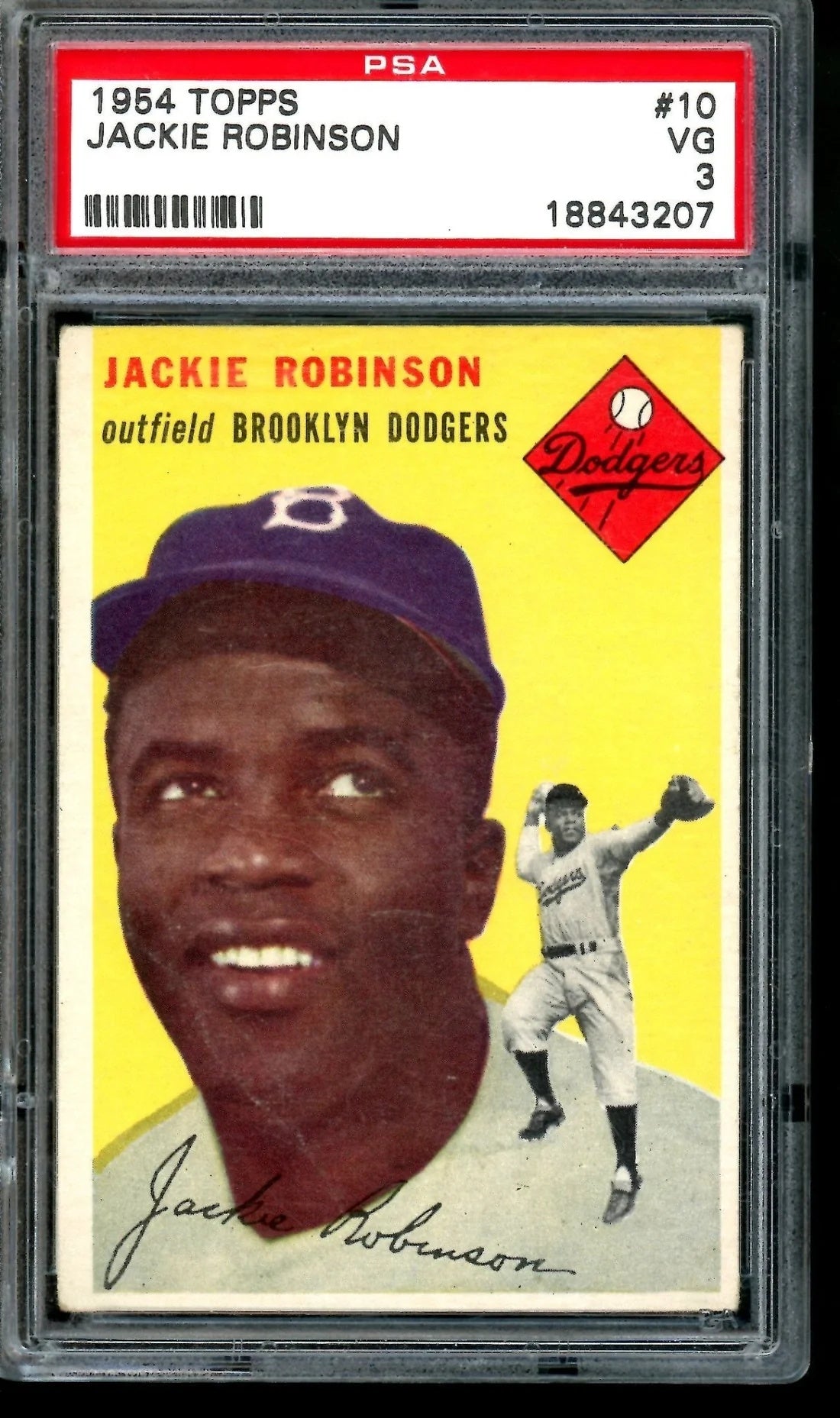 1954 Topps Jackie Robinson graded card