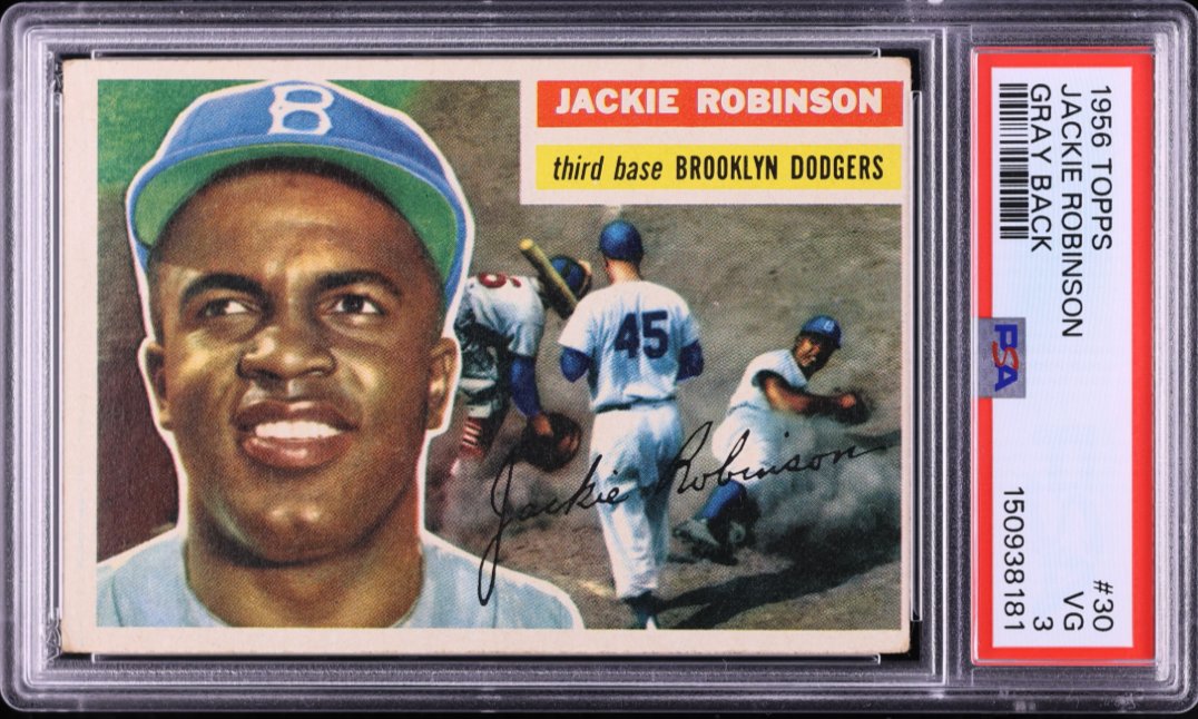Jackie Robinson Brooklyn Dodgers graded card