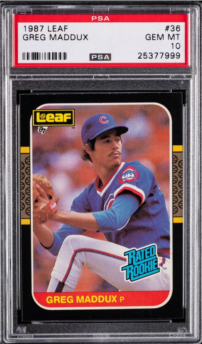 1987 Leaf #36 Greg Maddux · PSA 10