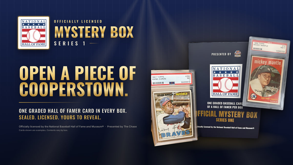 Baseball Hall of Fame mystery box hero panel: Open a piece of Cooperstown