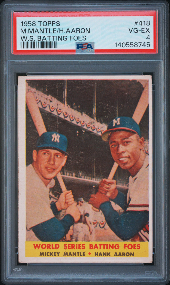 1958 Topps #418 Mantle/Aaron · PSA 4